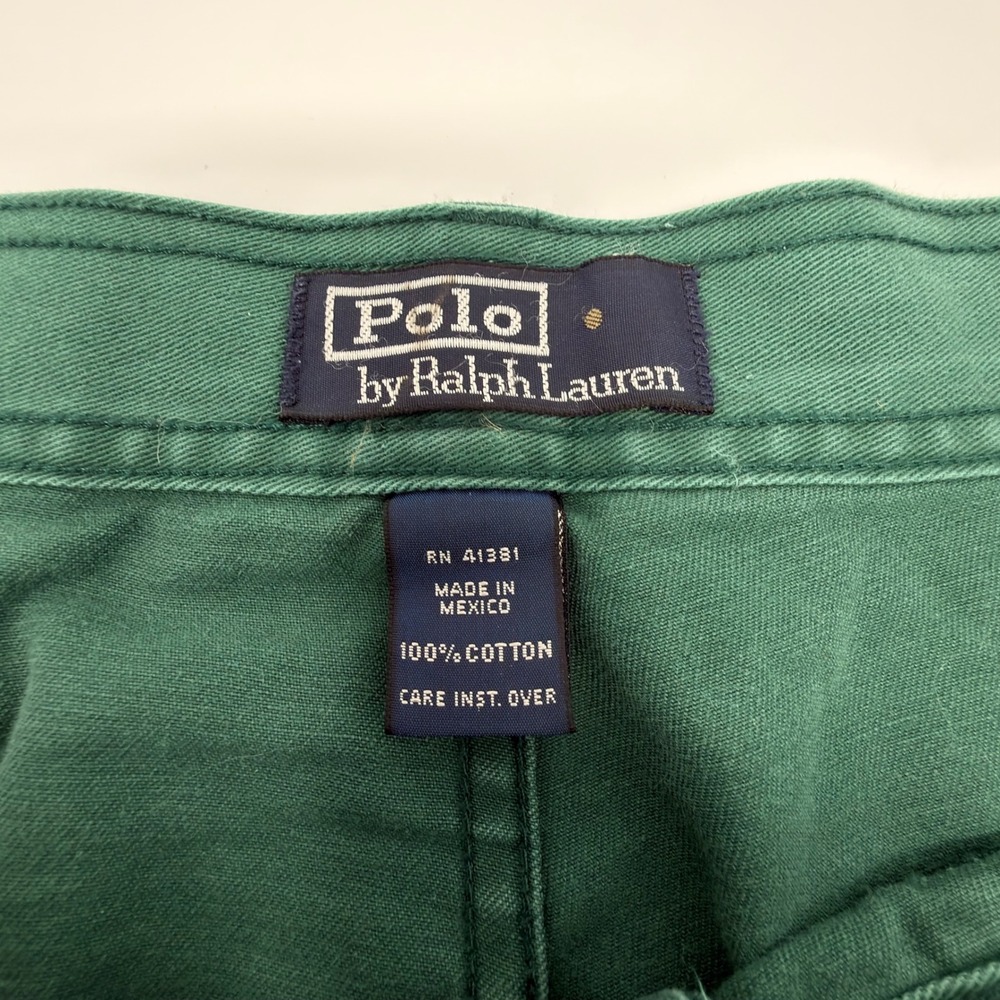 Vintage Polo Ralph Lauren Cargo Shorts Green Mens Size 42 Cotton Utility Chino - Picture 3 of 6